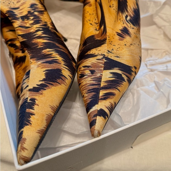 Balenciaga Neoprene Animal Print Mid-Calf Boots - Picture 7 of 7